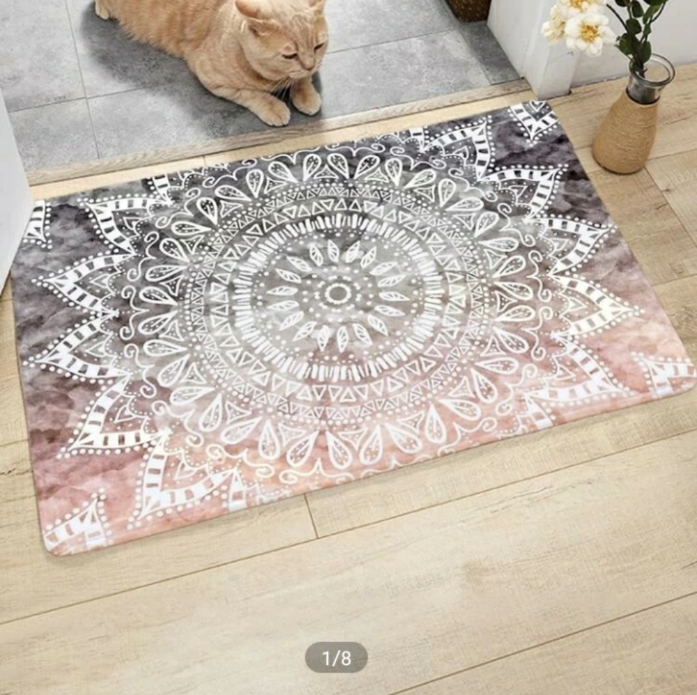 Lotus Print Floor Mat
